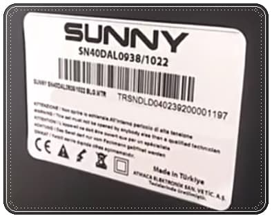 Sunny TV Modeli ve Seri Numarasını Nasıl Öğrenebilirim?